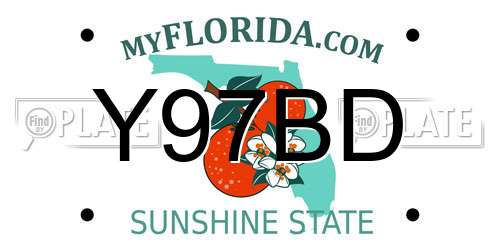 Y97BD Florida License Plate