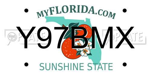 Y97BMX Florida License Plate