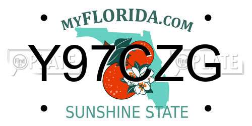 Y97CZG Florida License Plate