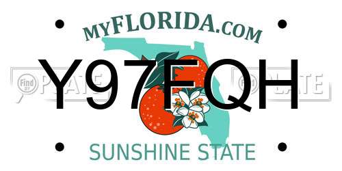 Y97FQH Florida License Plate