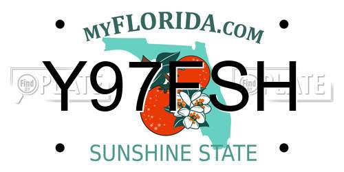Y97FSH Florida License Plate