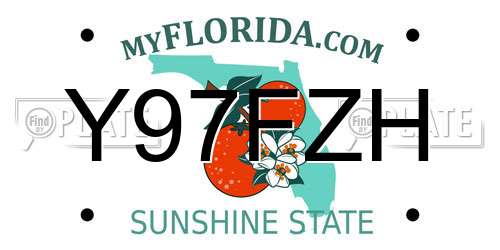 Y97FZH Florida License Plate