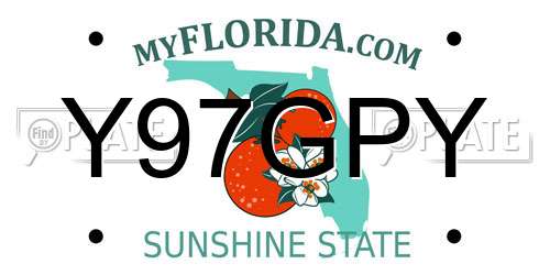 Y97GPY Florida License Plate