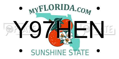 Y97HEN Florida License Plate