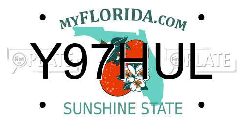 Y97HUL Florida License Plate