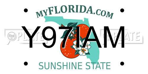Y97IAM Florida License Plate
