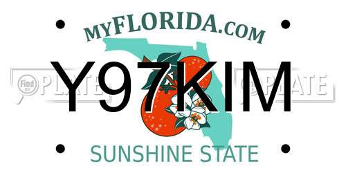Y97KIM Florida License Plate