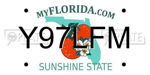 Y97LFM Florida License Plate