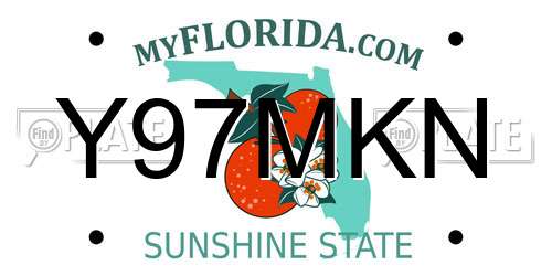 Y97MKN Florida License Plate