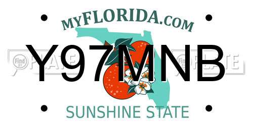 Y97MNB Florida License Plate