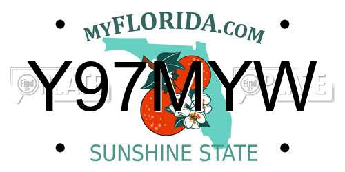 Y97MYW Florida License Plate