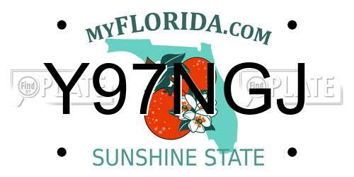 Y97NGJ Florida License Plate