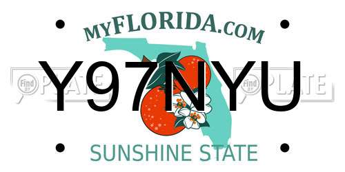 Y97NYU Florida License Plate