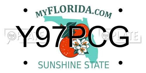 Y97PCG Florida License Plate