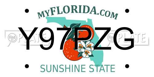 Y97PZG Florida License Plate