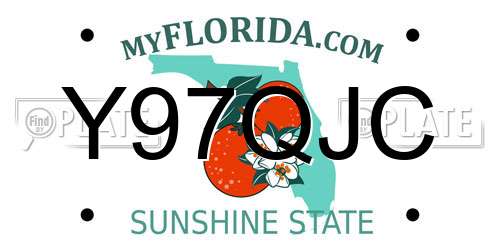 Y97QJC Florida License Plate