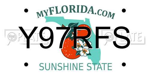 Y97RFS Florida License Plate