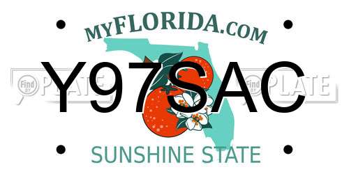 Y97SAC Florida License Plate