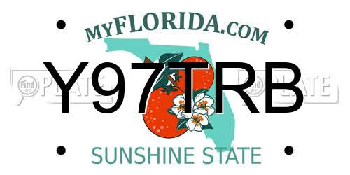 Y97TRB Florida License Plate