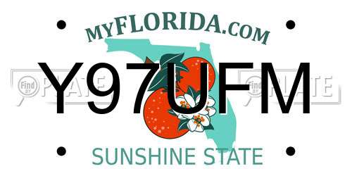 Y97UFM Florida License Plate