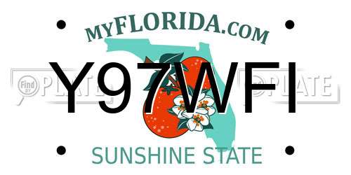Y97WFI Florida License Plate