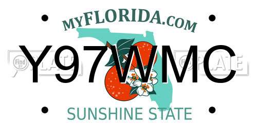 Y97WMC Florida License Plate