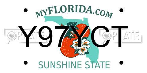 Y97YCT Florida License Plate