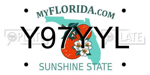 Y97YYL Florida License Plate