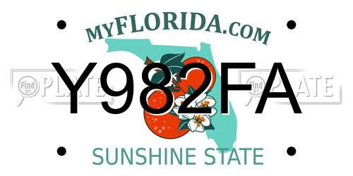 Y982FA Florida License Plate