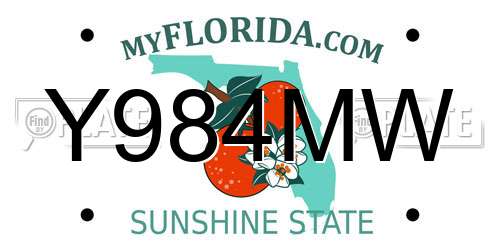 Y984MW Florida License Plate