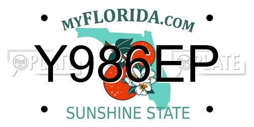 Y986EP Florida License Plate