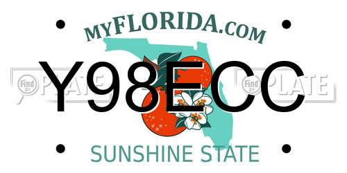 Y98ECC Florida License Plate