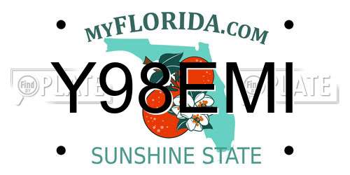 Y98EMI Florida License Plate