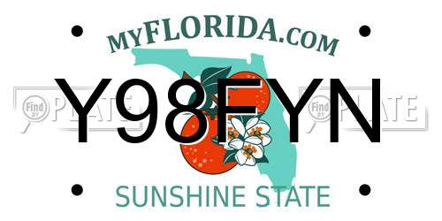 Y98FYN Florida License Plate