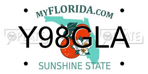 Y98GLA Florida License Plate