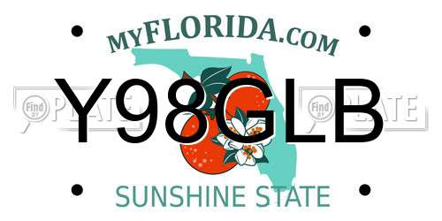 Y98GLB Florida License Plate