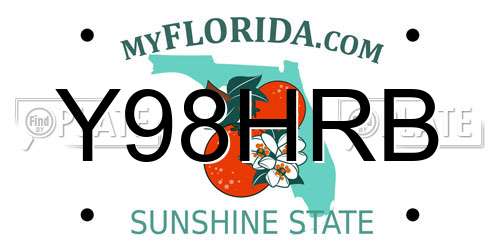 Y98HRB Florida License Plate