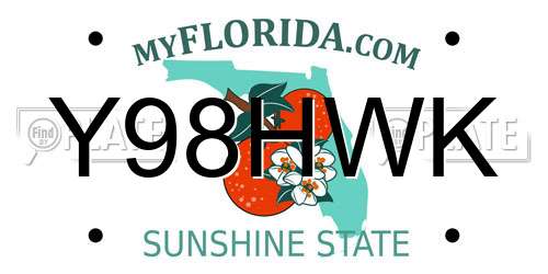 Y98HWK Florida License Plate
