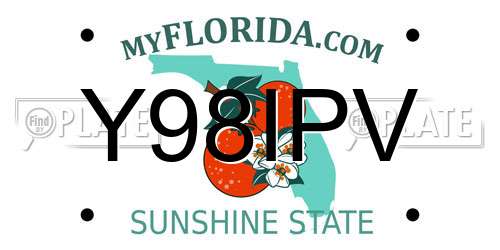 Y98IPV Florida License Plate