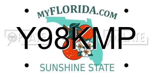 Y98KMP Florida License Plate
