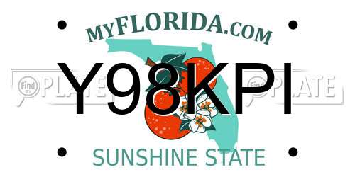Y98KPI Florida License Plate