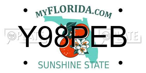 Y98PEB Florida License Plate