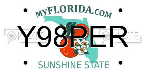 Y98PER Florida License Plate