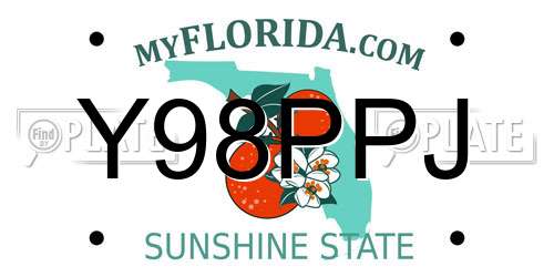 Y98PPJ Florida License Plate