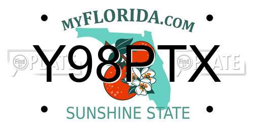 Y98PTX Florida License Plate