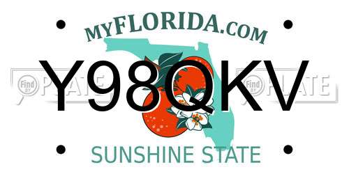 Y98QKV Florida License Plate
