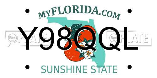Y98QQL Florida License Plate