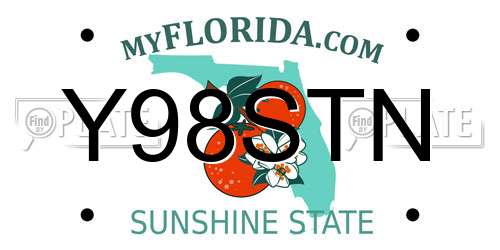 Y98STN Florida License Plate