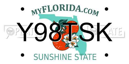 Y98TSK Florida License Plate