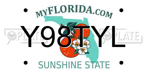 Y98TYL Florida License Plate